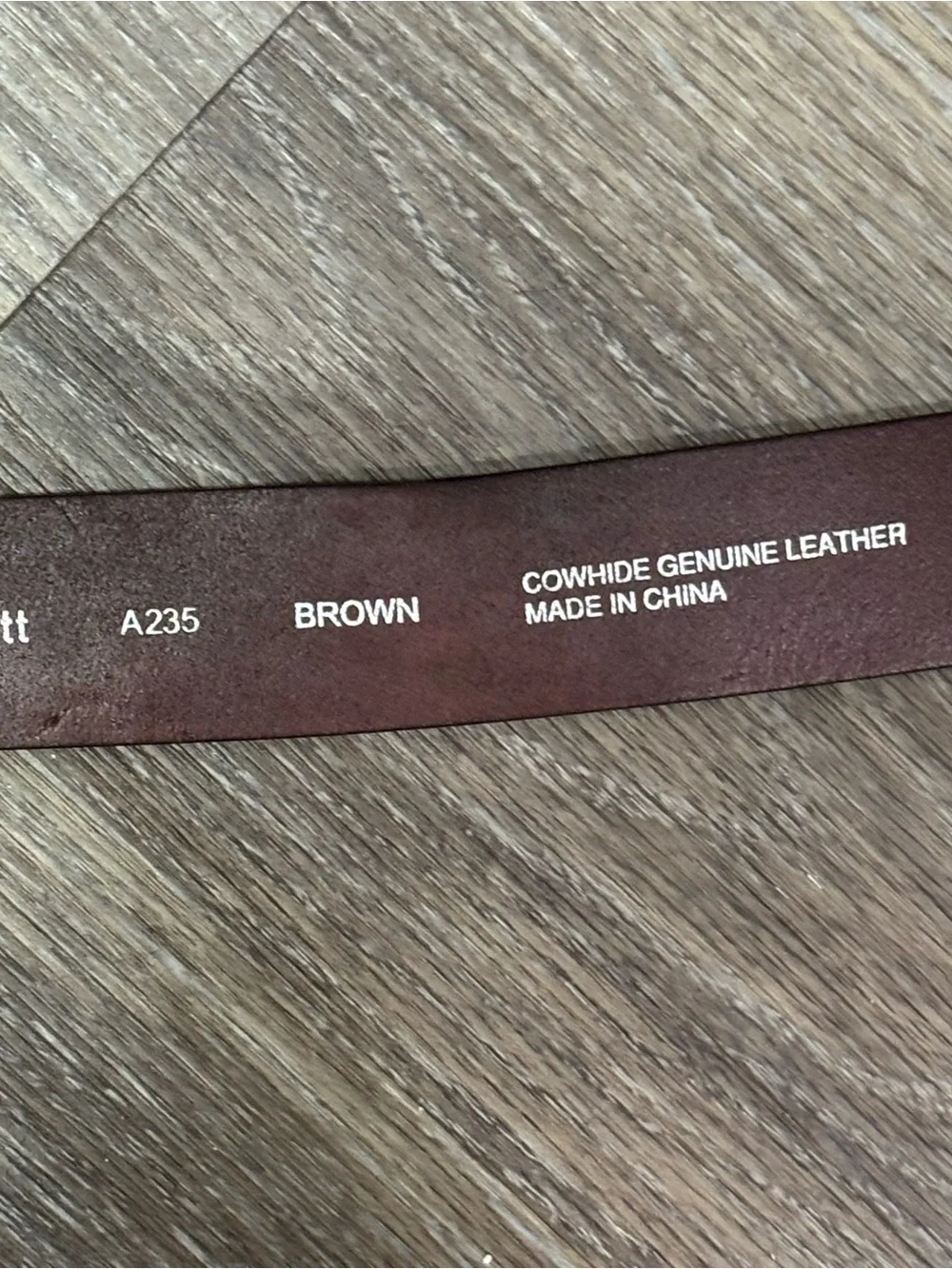 Carhartt A235 Vintage Brown Leather Belt – Genuine Cowhide Leather Size 38